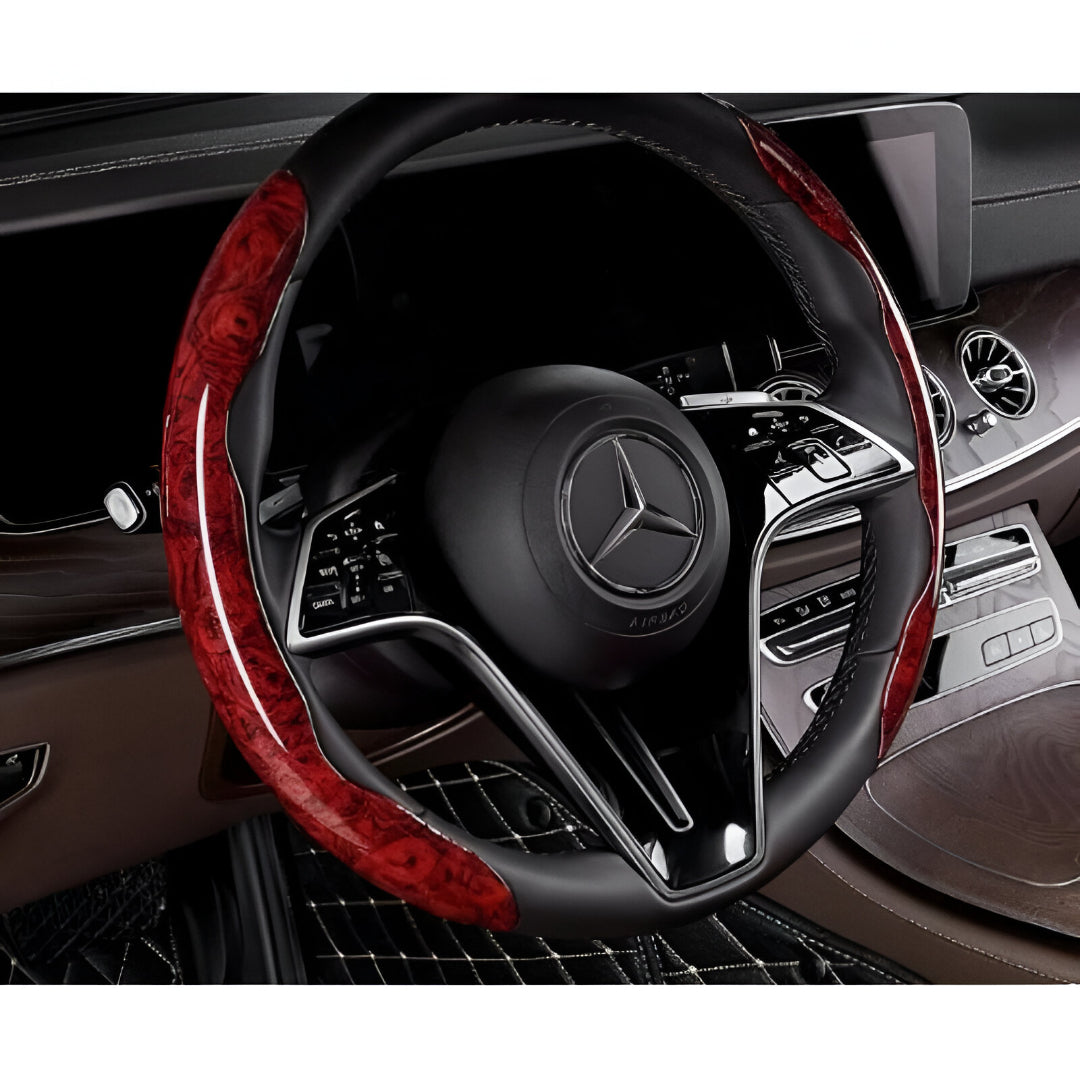 Ahşap Tasarımlı Direksiyon Simidi Koruma Kılıfı 2'li