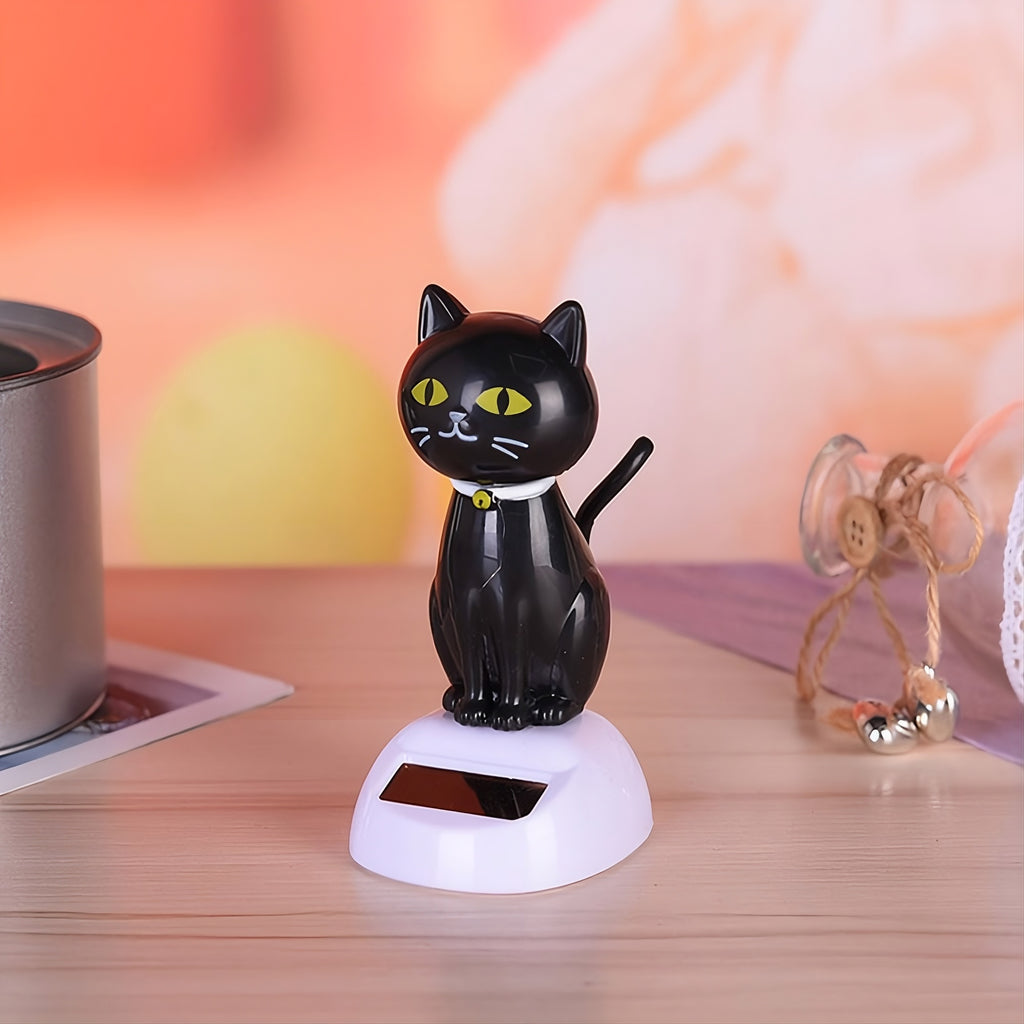 Güneş Enerjili Sallanan Kedi Figürü